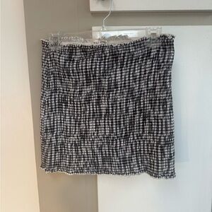 Wild Honey Black & White Gingham Smocked Stretch Skirt Size Large
